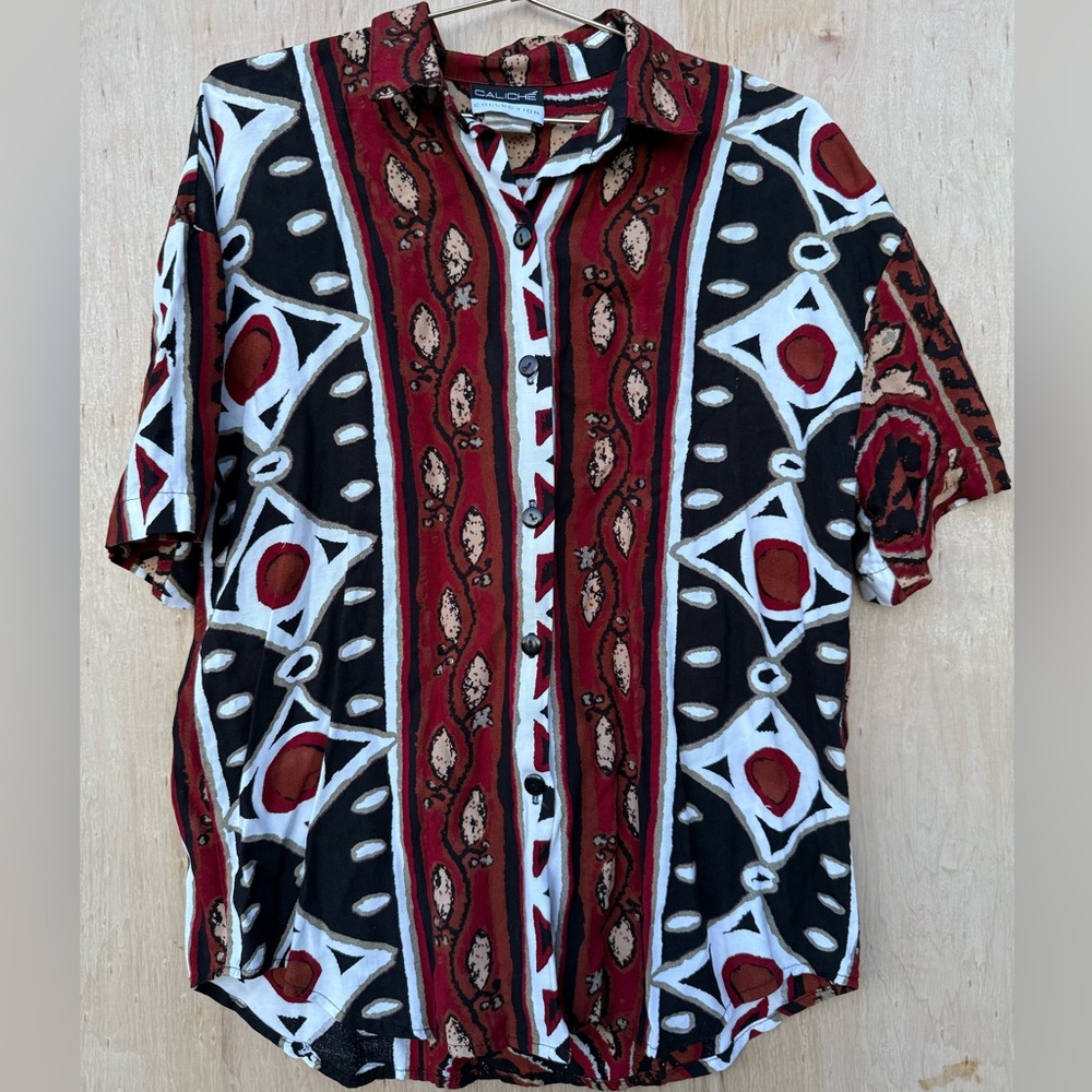 Vintage Caliche Collection short sleeve button-down shirt.